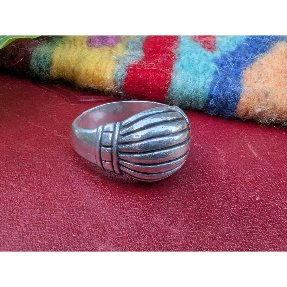 Vintage Sterling Silver Dome Ring Size 7
